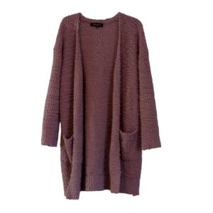 Merokeety Womens Cardigan Sz M Pink Purple Long Sleeve Chunky Open Front Soft